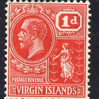 British Virgin Islands 1922-28 KG5 Script CA 1d rose-carmine mounted mint SG 87