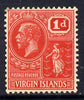 British Virgin Islands 1922-28 KG5 Script CA 1d scarlet mounted mint SG 89