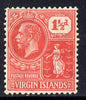 British Virgin Islands 1922-28 KG5 Script CA 1.5d carmine-red mounted mint SG 90