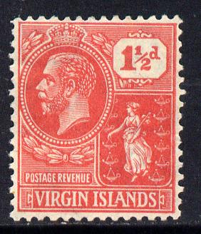 British Virgin Islands 1922-28 KG5 Script CA 1.5d carmine-red mounted mint SG 90