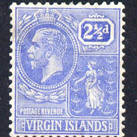 British Virgin Islands 1922-28 KG5 Script CA 2.5d pale bright blue mounted mint SG 93