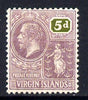 British Virgin Islands 1922-28 KG5 Script CA 5d purple & olive mounted mint SG 97