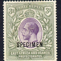 Kenya, Uganda & Tanganyika 1921-22 KG5 Script CA 3r overprinted SPECIMEN fine with gum only about 400 produced SG 73s