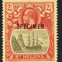 St Helena 1922-37 KG5 Badge MCA 2s6d overprinted SPECIMEN fine with gum only about 400 produced SG 94s