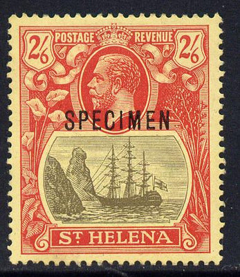 St Helena 1922-37 KG5 Badge MCA 2s6d overprinted SPECIMEN fine with gum only about 400 produced SG 94s