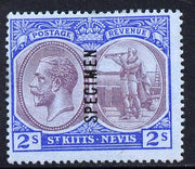 St Kitts-Nevis 1920-22 KG5 MCA Columbus 2s overprinted SPECIMEN fine with gum only about 400 produced SG 32s