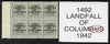 Bahamas 1942 KG6 Landfall of Columbus 1d pale slate marginal block of 6 from left pane showing Flaw in second U on R3/2 unmounted mint