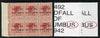Bahamas 1942 KG6 Landfall of Columbus 2d scarlet marginal block of 6 from left pane showing Split S on R7/1 & Flaw in S on R8/2 unmounted mint