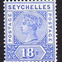 Seychelles 1897-1900 QV Key Plate Crown CA die II - 18c ultramarine mounted mint SG 31