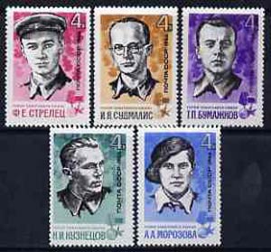 Russia 1966 War Heroes (Guerilla Fighters) set of 5 unmounted mint, SG 3292-96, Mi 3213-17*