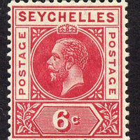 Seychelles 1912-16 KG5 MCA 6c carmine-red mounted mint SG 73