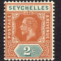 Seychelles 1917-22 KG5 MCA die I - 2c chestnut & green mounted mint SG 82
