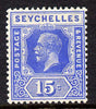 Seychelles 1921-32 KG5 Script CA die II - 15c bright blue mounted mint SG 110