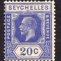 Seychelles 1921-32 KG5 Script CA die II - 20c dull blue mounted mint SG 113a