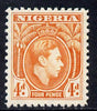 Nigeria 1938-51 KG6 4d orange unmounted mint key value SG54,