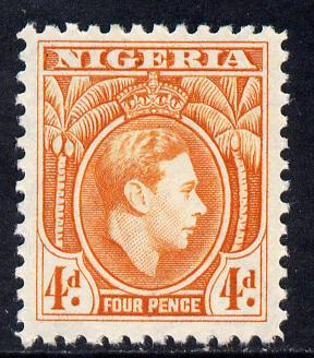 Nigeria 1938-51 KG6 4d orange unmounted mint key value SG54,