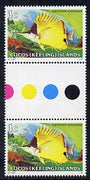 Cocos (Keeling) Islands 1979-80 Fish - 1c Forceps Fish inter-paneau gutter pair unmounted mint (folded along perfs) as SG 34