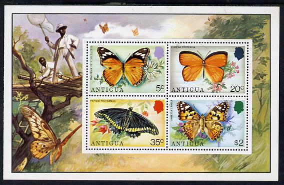 Antigua 1975 Butterflies perf m/sheet containing 4 values unmounted mint, SG MS 456