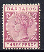 Barbados 1882-86 QV Crown CA 3d reddish purple mounted mint SG 96