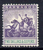 Barbados 1905 Britannia MCA 2s6d violet & green mounted mint SG 143
