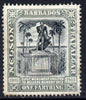 Barbados 1906 Nelson Centenary Crown CC 1/4d black & grey mounted mint SG 145