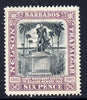 Barbados 1906 Nelson Centenary Crown CC 6d black & mauve mounted mint SG 150