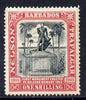 Barbados 1906 Nelson Centenary Crown CC 1s black & rose mounted mint SG 151