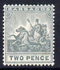 Barbados 1909 Britannia MCA 2d greyish-slate mounted mint SG 166