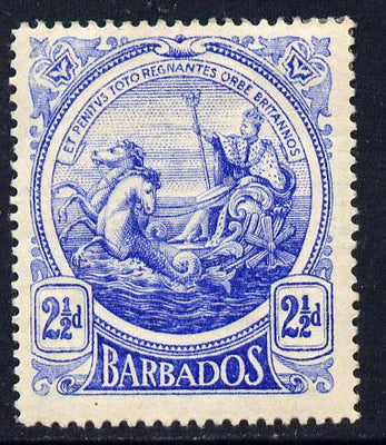 Barbados 1916-19 Large Britannia MCA 2.5d ultramarine mounted mint SG 185