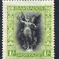 Barbados 1920-21 Victory MCA 1s black & bright green mounted mint SG 209