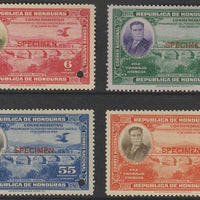 Honduras 1937 Re-election of President (Carias Bridge) set of 4 unmounted mint optd SPECIMEN each with security punch hole (ex ABN Co archives) SG 376-79