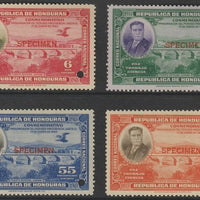 Honduras 1937 Re-election of President (Carias Bridge) set of 4 unmounted mint optd SPECIMEN each with security punch hole (ex ABN Co archives) SG 376-79