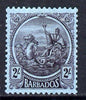 Barbados 1921-24 Britannia Script CA 2s purple on blue mounted mint SG 227