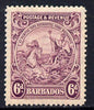 Barbados 1925-35 Britannia Script CA 6d purple mounted mint SG 236