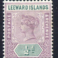Leeward Islands 1890 QV Crown CA 1/2d dull mauve & green mounted mint SG 1