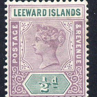 Leeward Islands 1890 QV Crown CA 1/2d dull mauve & green mounted mint SG 1