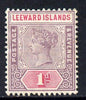 Leeward Islands 1890 QV Crown CA 1d dull mauve & rose mounted mint SG 2