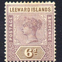 Leeward Islands 1890 QV Crown CA 6d dull mauve & brown mounted mint SG 5