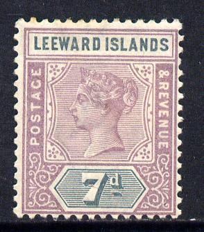 Leeward Islands 1890 QV Crown CA 7d dull mauve & slate mounted mint SG 6