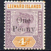 Leeward Islands 1902 QV Surcharged 1d on 4d mounted mint SG 17