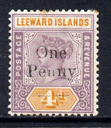 Leeward Islands 1902 QV Surcharged 1d on 4d mounted mint SG 17