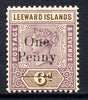 Leeward Islands 1902 QV Surcharged 1d on 6d mounted mint SG 18