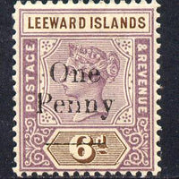 Leeward Islands 1902 QV Surcharged 1d on 6d mounted mint SG 18