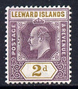Leeward Islands 1902 KE7 Crown CA 2d dull purple & ochre mounted mint SG 22