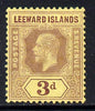 Leeward Islands 1912-22 KG5 MCA 3d purple on orange-buff Die I mounted mint SG 51d