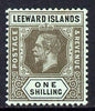 Leeward Islands 1912-22 KG5 MCA 1s black on green with white back Die I mounted mint but couple toned perfs SG 54a
