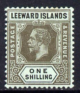 Leeward Islands 1912-22 KG5 MCA 1s black on green with white back Die I mounted mint but couple toned perfs SG 54a