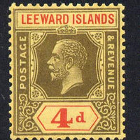 Leeward Islands 1921-32 KG5 Script CA 4d black & red on yellow Die II unmounted mint but light overall toning SG 70