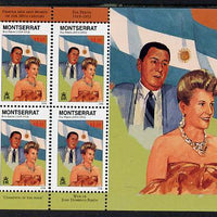Montserrat 1998 Famous People of the 20th Century - Eva & Juan Peron (Argentine) perf sheetlet containing 4 vals unmounted mint as SG 1065a