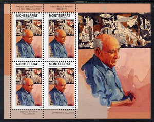 Montserrat 1998 Famous People of the 20th Century - Pablo Picasso perf sheetlet containing 4 vals unmounted mint as SG 1066a